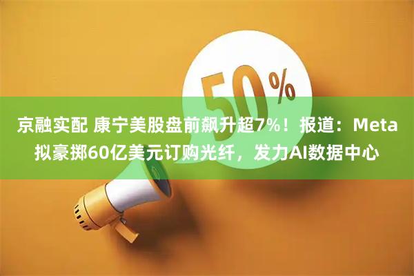 京融实配 康宁美股盘前飙升超7%！报道：Meta拟豪掷60亿美元订购光纤，发力AI数据中心