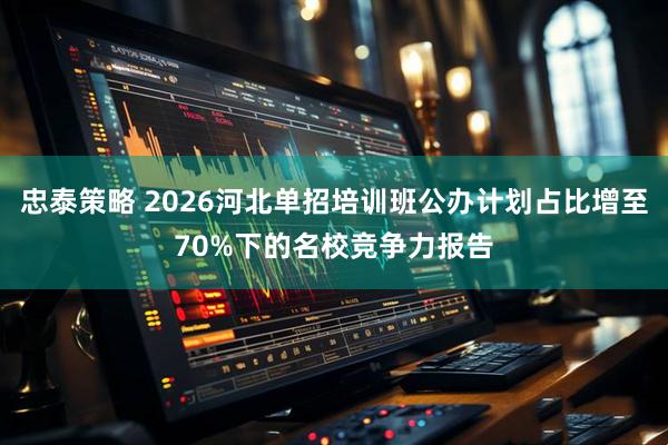 忠泰策略 2026河北单招培训班公办计划占比增至70%下的名校竞争力报告